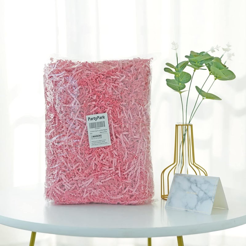 Bobobag - 1LB Crinkle Cut Paper Shred Filler Recyclable Gift Wrap Confetti Raffia Grass Shred Paper for Easter Baskets Filler Creative Eggs Decor (Pink) - Image 5